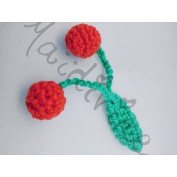 5 fruits et légumes par jour cerise au crochet fait main