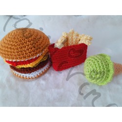 menu hamburger/frites et glace
