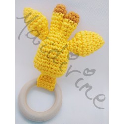 Hochet girafe maidivine au crochet fait main