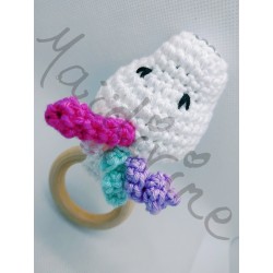 Hochet Charlie la licorne fait main