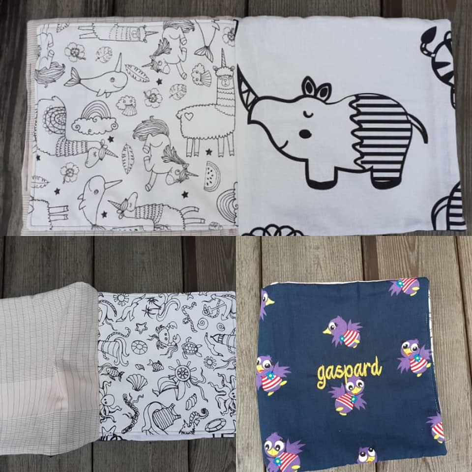 livre en tissus à colorier