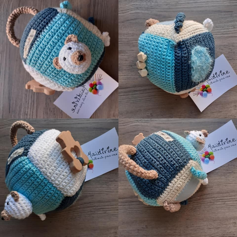 Cube d'éveil sensoriel pour eden le petit ourson Maidivine