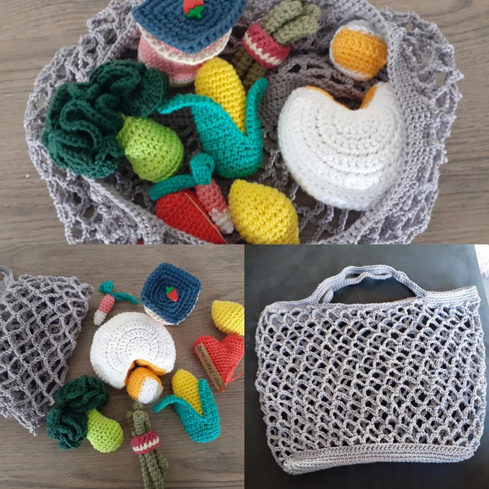 Dînette crochet dans don panier crocheté Maidivine Dînette crochet dans don panier crocheté Maidivine